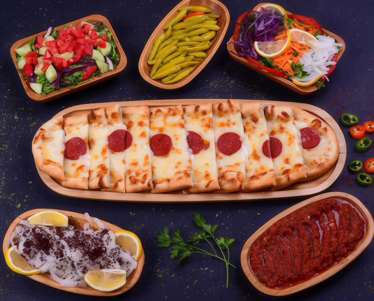 Kaşarlı Sucuklu Pide