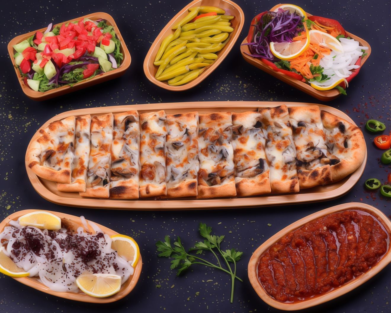Mantarlı Kaşarlı Pide