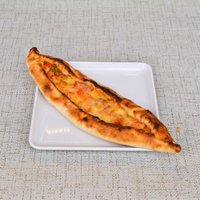 Kashar Cheese, Tomato, and Pepper Pide (Open-faced)